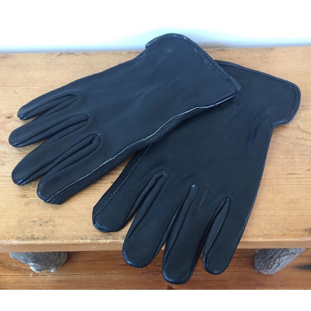 Vintage Boss Black Leather Lightweight PPE Protective Work Safety Gloves